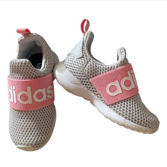 Adidas Girls Sneakers - Light Gray and Pink - Picture 5 of 10